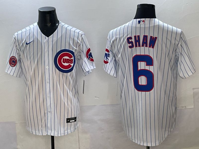 Men Chicago Cubs #6 Shaw white Nike MLB 2025 jersey 09
